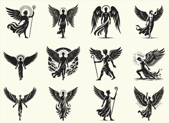 Man Angel Silhouette Vector Illustration