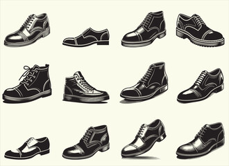 Man Shoe Silhouette Vector Illustration