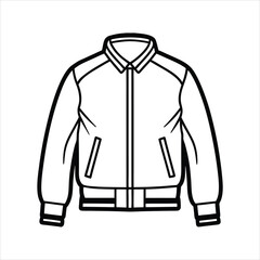 A stylish bomber jacket line art vector