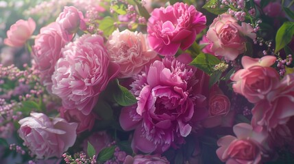 Fresh pink blooms in a decorative glass vase