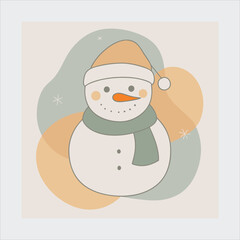 Christmas snowman vector illustration