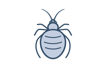 Bug simple icon. Clipart image isolated on white background
