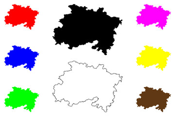Lichtenfels district (Federal Republic of Germany, rural district Upper Franconia, Free State of Bavaria) map vector illustration, scribble sketch Lichtenfels map