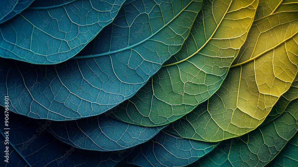 Poster a collection of overlapping blue leaves, creating a serene and calming abstract texture.