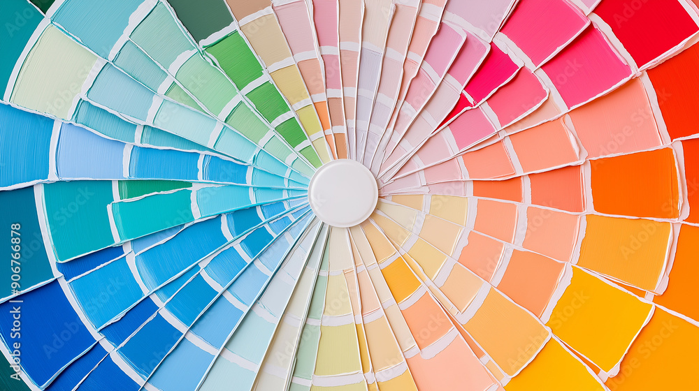 Poster a vibrant abstract pattern of swirling rainbow colors creating a dynamic spiral effect.