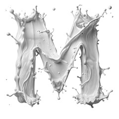 The letter M made of milk and paint