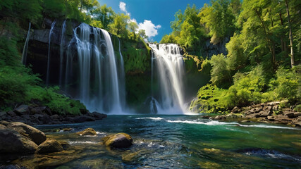 Obraz premium waterfall in the forest