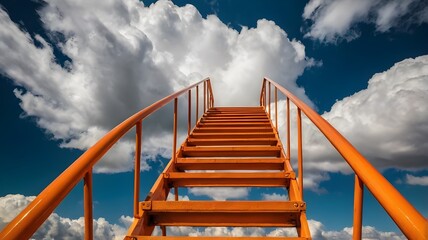 bright orange stairway to the sky