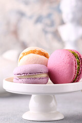 macaroons with different flavors for dessert