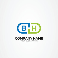Minimal Monogram Letter BH Medicine Logo Elements