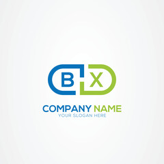 Minimal Monogram Letter BX Medicine Logo Elements