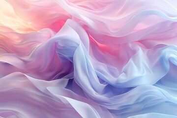 Obraz premium A captivating blend of soft pastel waves in shades of pink and blue, creating a serene and dreamlike atmosphere.