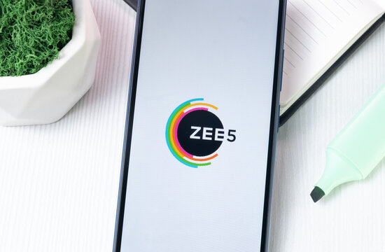 New York, USA - 1 August 2024: Zee5 Logo on Phone Screen, Icon on Display