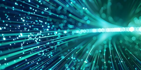 Fototapeta premium Digital technology speed connect blue green background, high-tech circuit board or futuristic interface