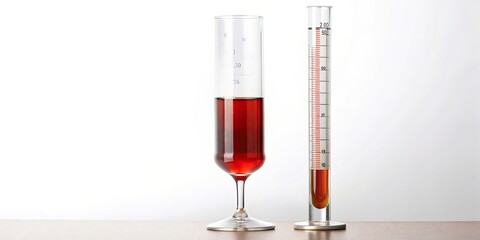 hydrometer, wine, beer, laboratory, wine making, scientific, gravity, instrument, Hydrometer used for measuring the specific gravity of wine and beer on a white background