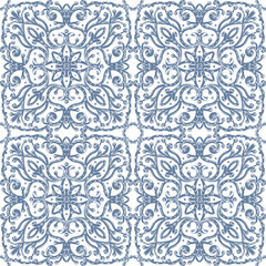 Black and white pattern with doodle style. Vector illustration.