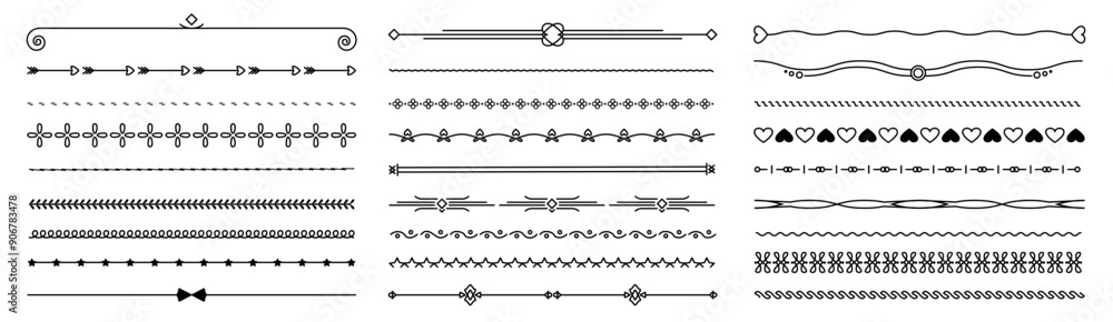 Poster decorative simple divider. text dividers retro minimal line separators, elegant doodle frame borders