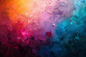 Abstract Oil Painting with Vibrant Colors