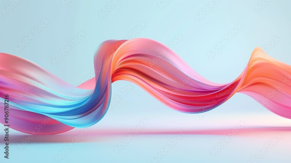 Aufkleber abstract colorful ribbon flowing and swirling in a dynamic composition.