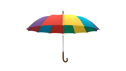 Multicolor colorful umbrella isolated png. Summers, heat, sunny, UV radiations, rainfall, rain, weather, weather protection concept png.
