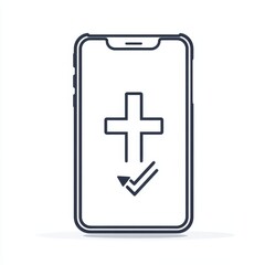 Obraz premium Medicinal apps icon line modern illustration isolated on white.