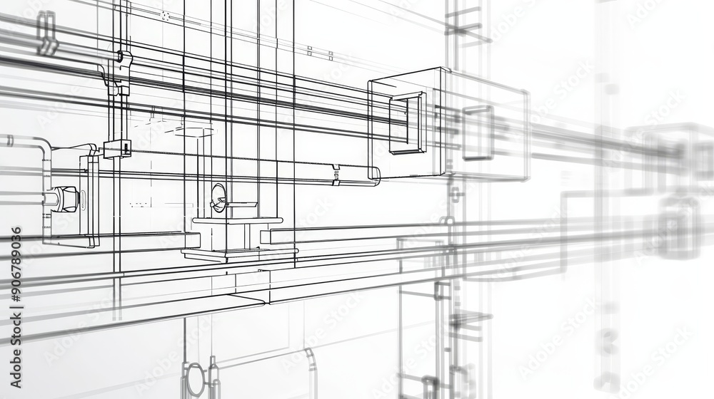 Poster abstract technical blueprint with lines and shapes. modern, clean, and minimalist design. perfect fo