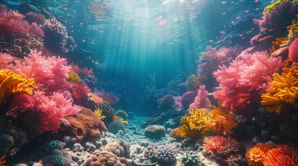 Vibrant Underwater Coral Reef Ecosystem