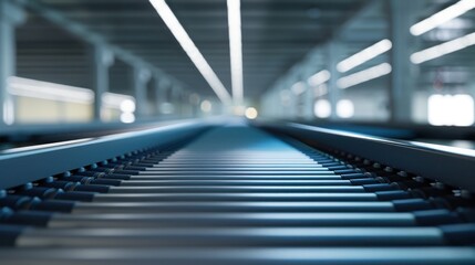 Fototapeta premium Conveyor Belt in an Industrial Factory