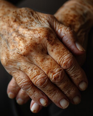 Fototapeta premium hands of the elderly person generate by AI
