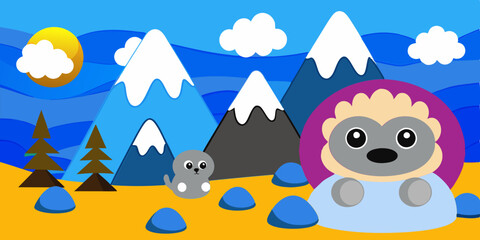 Tundra Scene Vector Illustration