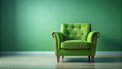 Green color plush chair on a background, plush, chair, green, isolated, designer, interior, comfortable, modern, luxury, soft
