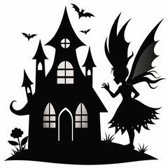 black fairy halloween witch house black silhouette