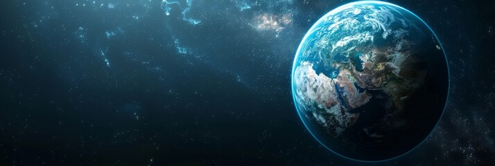 Obraz premium Fanciful Celestial Vision: A Fantasy Globe Illuminated Against the Dark Abyss of Space, Embarking on a Journey of Imagination and Discovery
