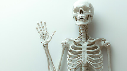 High-resolution 3D skeleton images for Halloween, white background