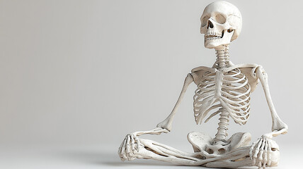 Celebrate Halloween with 3D skeleton images, white background, high resolution