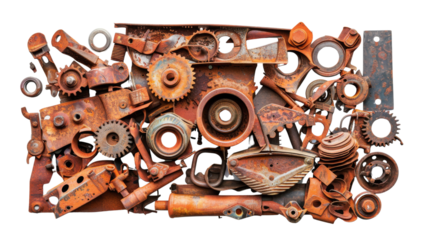 Rusty Machine Parts Collage.