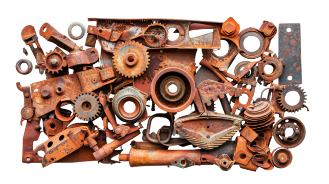 Rusty Machine Parts Collage.