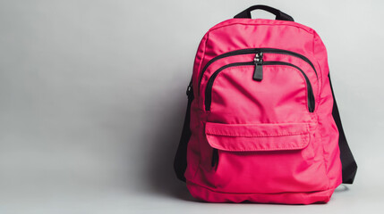 A school backpack alone against a plain white backdrop, with room for your own text or designs.