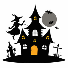 black halloween witch house black silhouette