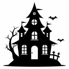 black halloween witch house black silhouette