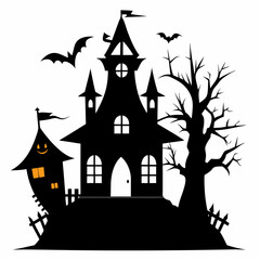 black halloween witch house black silhouette