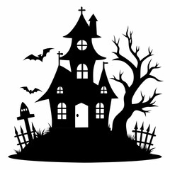 black halloween witch house black silhouette
