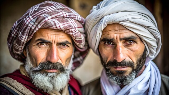 Two Arab men with headgear