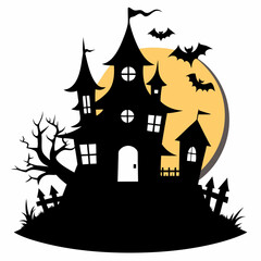 black halloween witch house black silhouette
