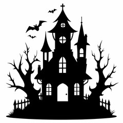 black halloween witch house black silhouette