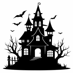black halloween witch house black silhouette