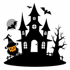 black halloween witch house black silhouette