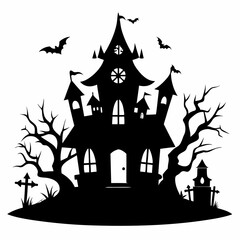 black halloween witch house black silhouette