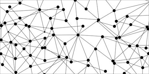 Technology abstract white digital background of connected dot with irregular stock lines. Network Connecting dot polygon background. Concept of Networking technology and futuristic style.