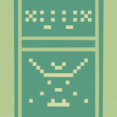 A robot drawn from square blocks